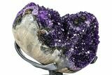 Sparkling Amethyst Geode With Metal Stand - Uruguay #368391-2